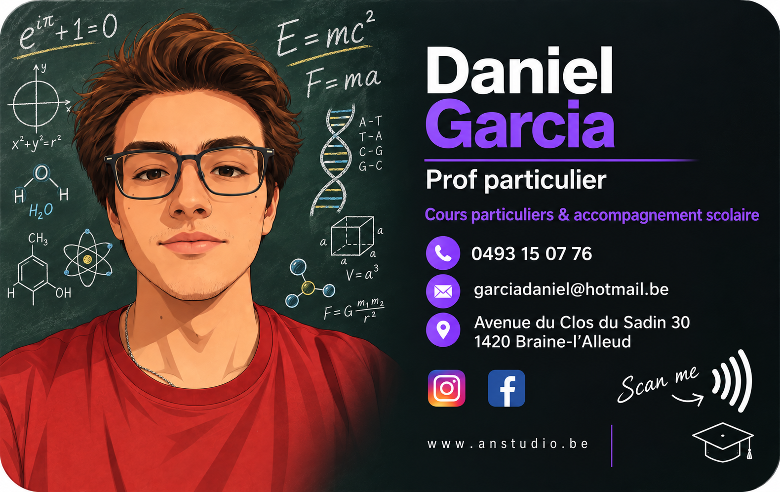 Carte NFC réalisée pour Daniel Garcia